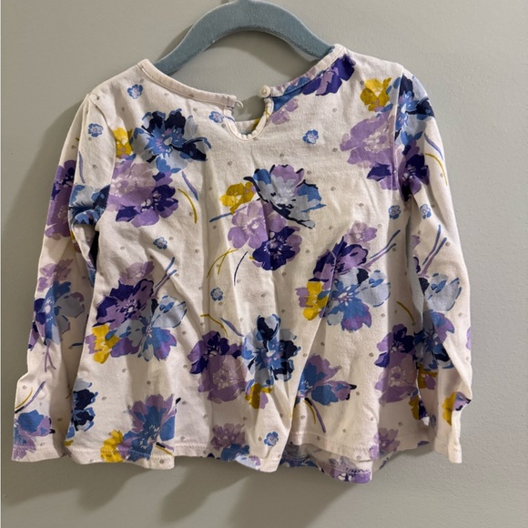 * 3 FOR $20 * Old Navy Long Sleeve Top with Ruffles- Purple, Blue, and Yellow - Picture 2 of 2